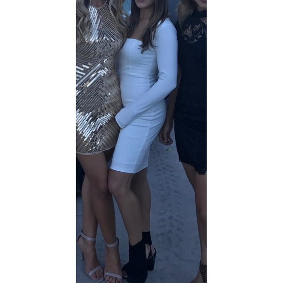 Lulus Dresses & Skirts - Lulus white sexy squareneck bodycon dress xs